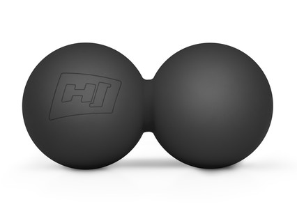 Duo-Massageball aus Silikon 63 mm schwarz