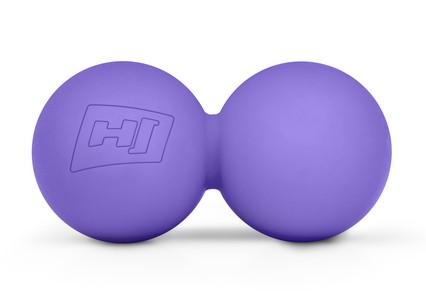 Duo-Massageball aus Silikon 63 mm lila