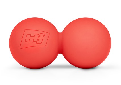 Duo-Massageball aus Silikon 63 mm rot