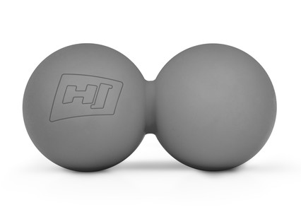 Duo-Massageball aus Silikon 63 mm grau