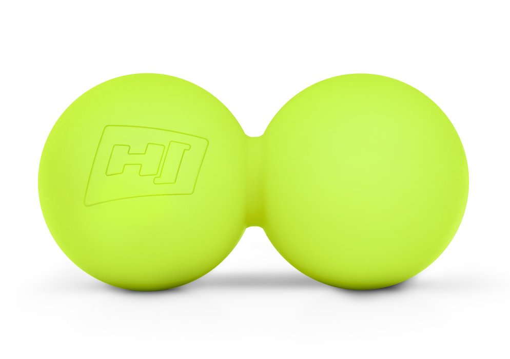 Duo-Massageball aus Silikon 63 mm limettengrün
