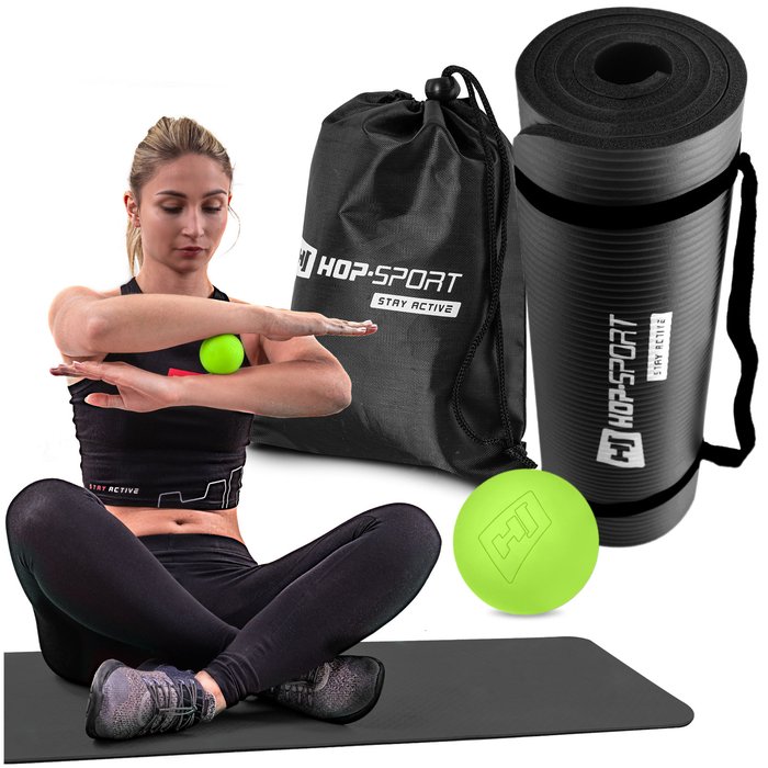 Fitness-Set Gymnastikmatte 1cm + Massageball