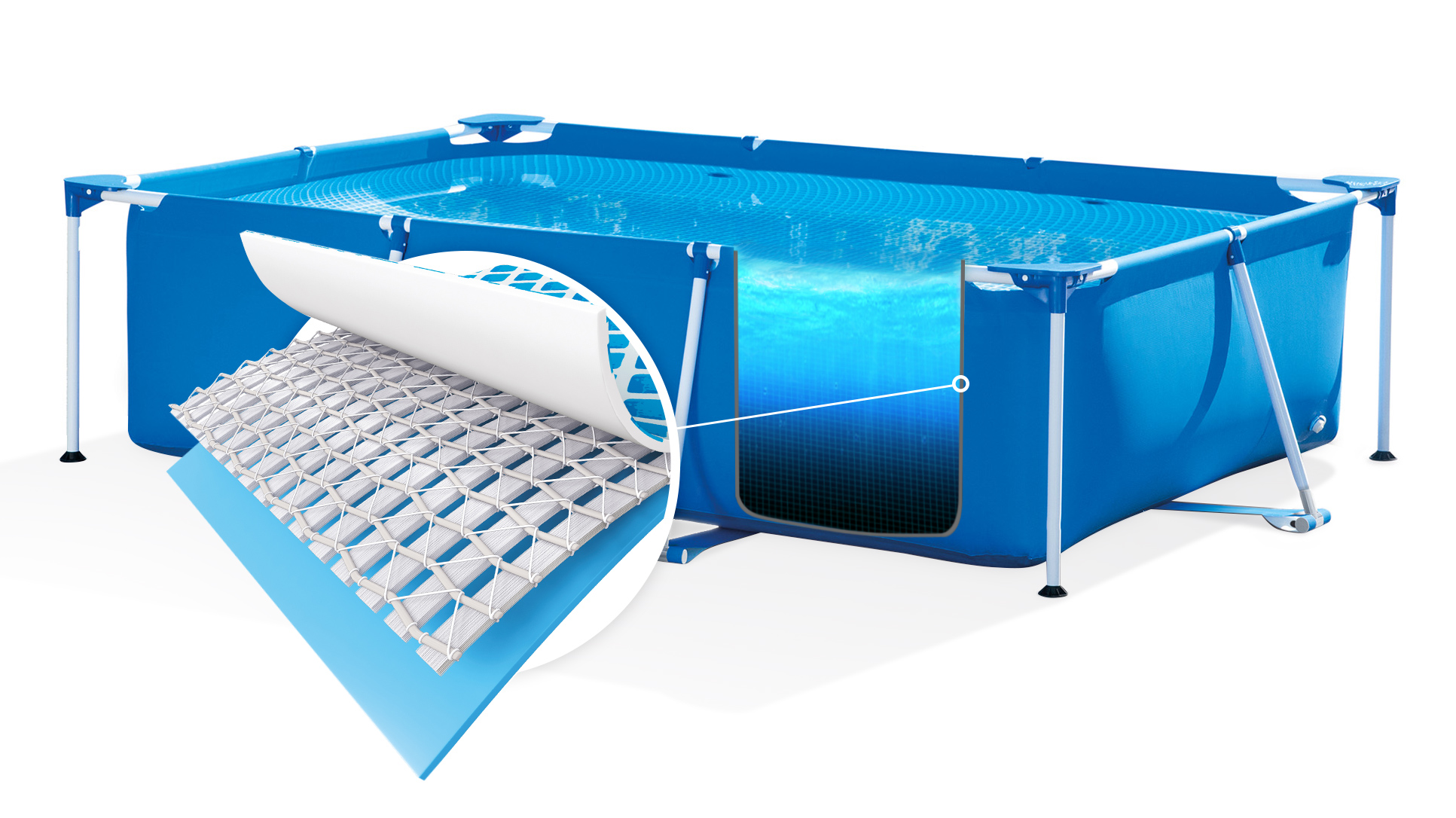 INTEX Frame Swimming Pool 260 x 160 x 65cm Schwimmbecken Schwimmbad 